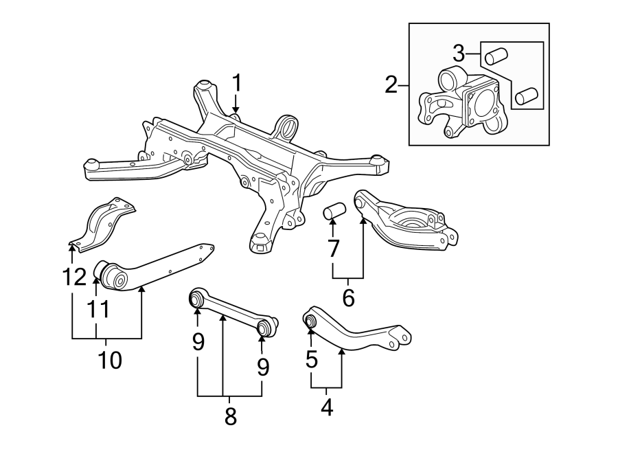 Diagram REAR SUSPENSION. SUSPENSION COMPONENTS. for your 2019 GMC Sierra 2500 HD  Denali Crew Cab Pickup Fleetside 