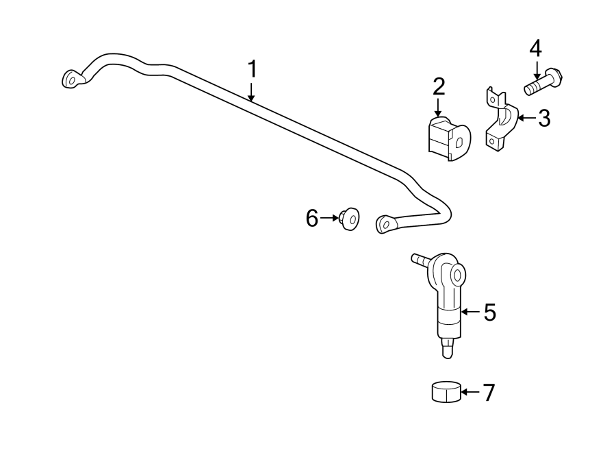 REAR SUSPENSION. STABILIZER BAR & COMPONENTS.