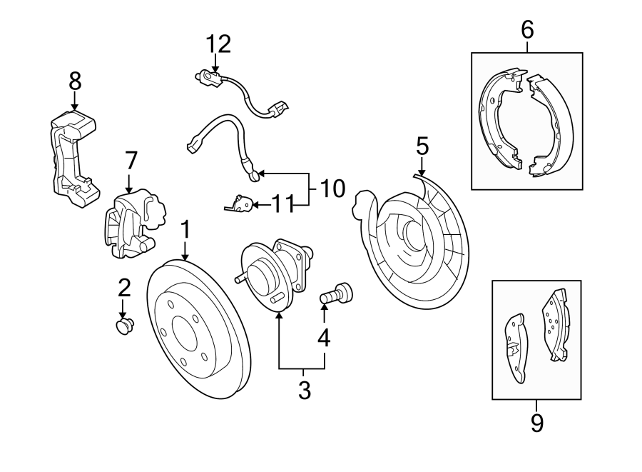 Diagram REAR SUSPENSION. BRAKE COMPONENTS. for your 1992 Chevrolet Camaro   