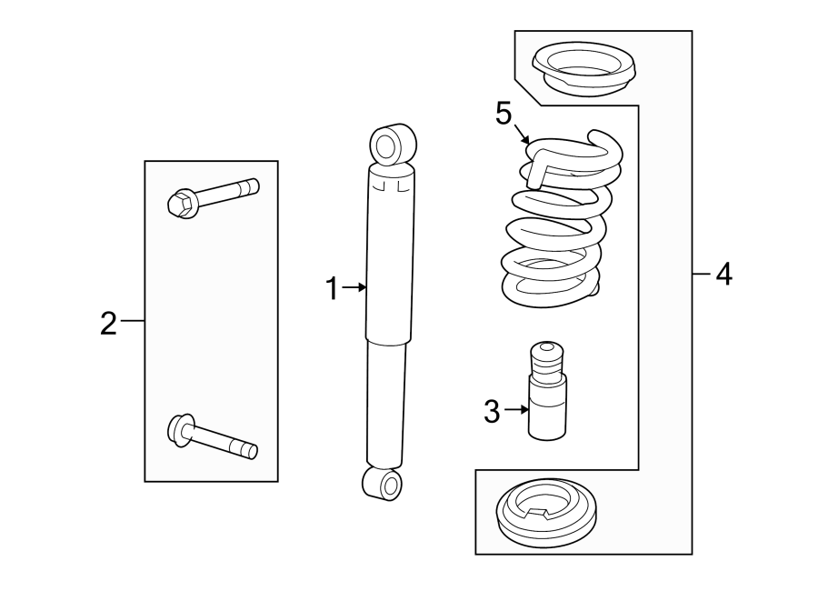 Diagram REAR SUSPENSION. SHOCKS & COMPONENTS. for your 2017 GMC Sierra 2500 HD 6.0L Vortec V8 A/T RWD Base Standard Cab Pickup Fleetside 