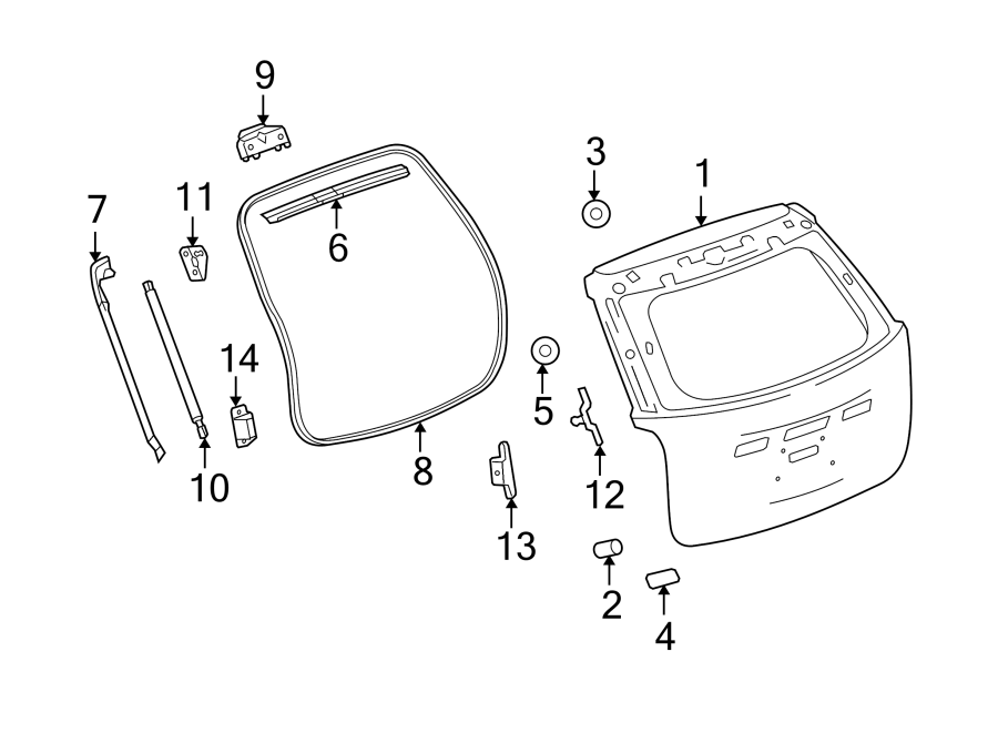 Diagram GATE & HARDWARE. for your 2001 Chevrolet Blazer LT Sport Utility 4.3L Vortec V6 A/T 4WD 