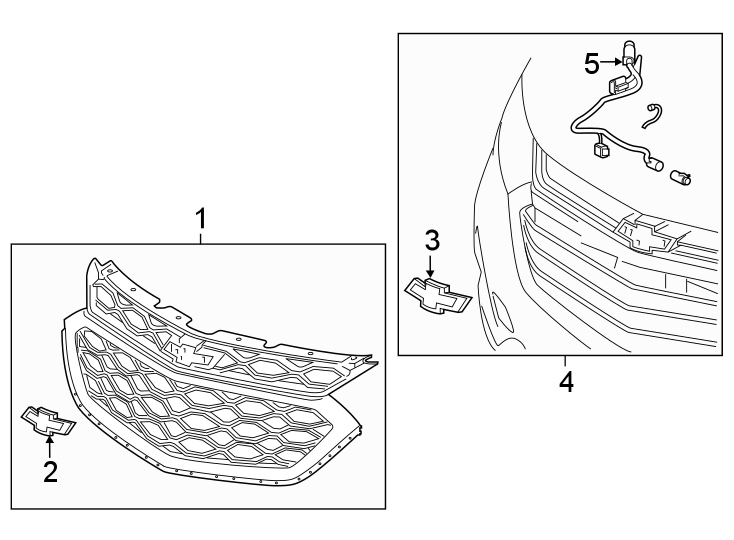 Diagram FRONT BUMPER & GRILLE. GRILLE & COMPONENTS. for your 1987 Chevrolet Cavalier   