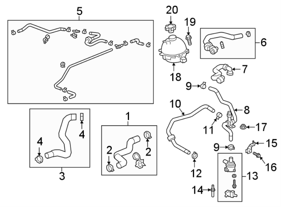 Diagram RADIATOR & COMPONENTS. for your 2020 Chevrolet Equinox LT Sport Utility  