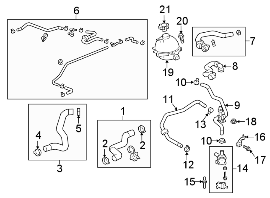 Diagram RADIATOR & COMPONENTS. for your 2013 Chevrolet Equinox   