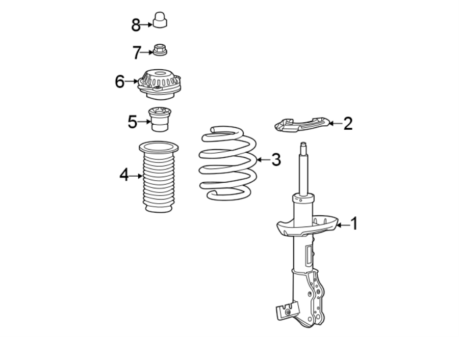 Diagram FRONT SUSPENSION. STRUTS & COMPONENTS. for your 2018 Chevrolet Equinox 1.5L Ecotec A/T FWD LT Sport Utility 