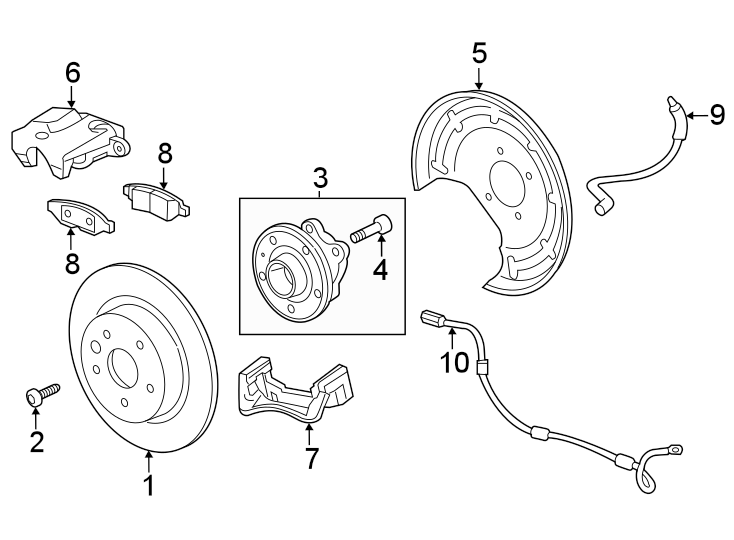 Diagram Rear suspension. Brake components. for your 2015 GMC Sierra 2500 HD 6.6L Duramax V8 DIESEL A/T 4WD SLE Extended Cab Pickup Fleetside 