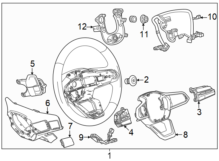 Diagram Steering wheel & trim. for your 1999 Chevrolet Silverado   