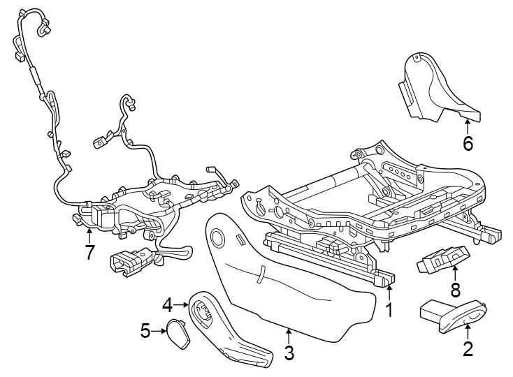 5Adjusters & shields. Labeled: 85038236. Labeled: 85672027. Labeled: 86560501. W/O power.https://images.simplepart.com/images/parts/motor/fullsize/GV16390.png