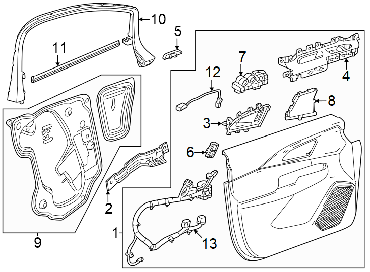 Diagram Front door. Interior trim. for your 2002 Buick Century   