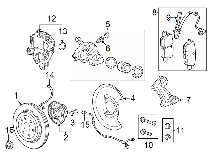 Diagram Rear suspension. Brake components. for your 2010 GMC Sierra 2500 HD WT Standard Cab Pickup Fleetside  