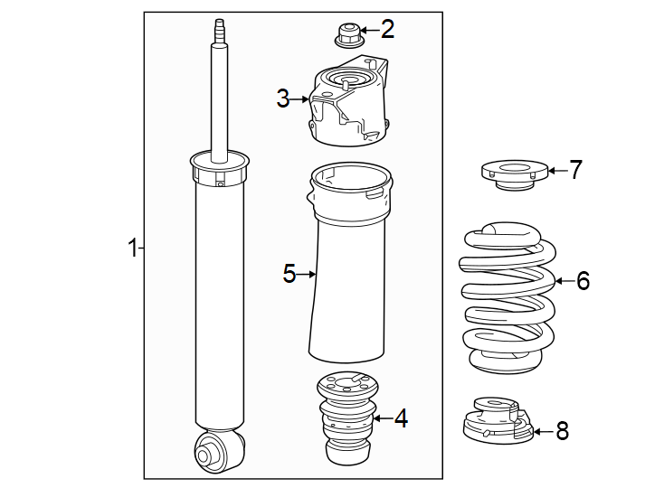 Diagram Rear suspension. Shocks & components. for your 2012 GMC Sierra 2500 HD 6.0L Vortec V8 A/T RWD WT Standard Cab Pickup 