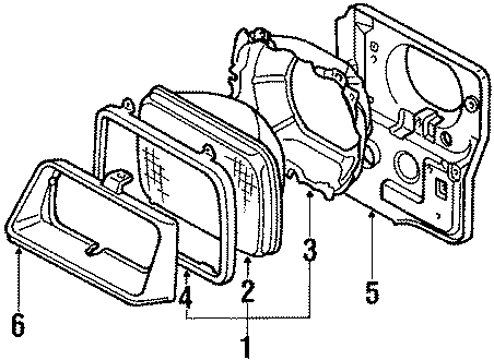 Diagram FRONT LAMPS. HEADLAMP COMPONENTS. for your 2003 GMC Sierra 2500 HD 6.0L Vortec V8 A/T RWD SLE Standard Cab Pickup 