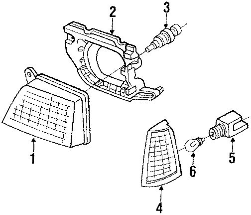 Diagram FRONT LAMPS. HEADLAMP COMPONENTS. for your 2006 GMC Sierra 2500 HD 6.0L Vortec V8 M/T RWD SLE Standard Cab Pickup 