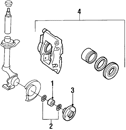 Diagram FRONT SUSPENSION. BRAKE COMPONENTS. for your 2002 GMC Sierra 2500 HD 6.0L Vortec V8 M/T 4WD SL Standard Cab Pickup Fleetside 