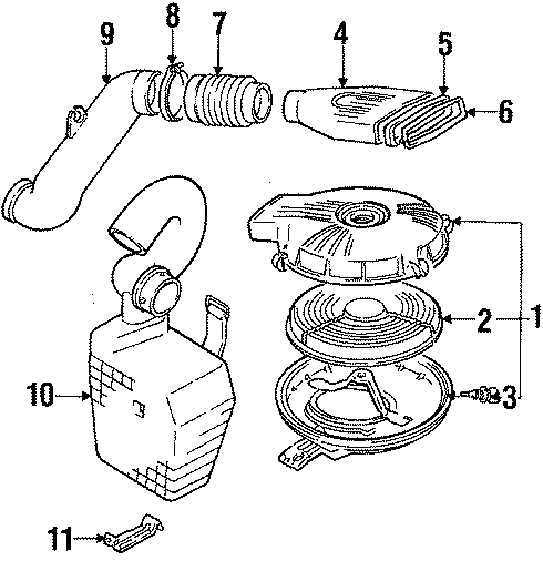 Diagram ENGINE / TRANSAXLE. AIR INTAKE. for your 2022 Chevrolet Spark   