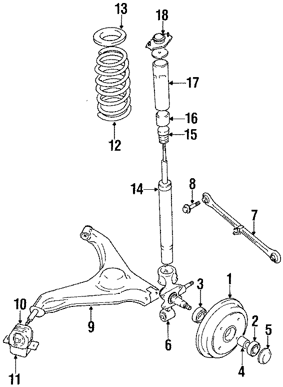 Diagram REAR SUSPENSION. SUSPENSION COMPONENTS. for your 2024 Chevrolet Equinox  Premier Sport Utility 