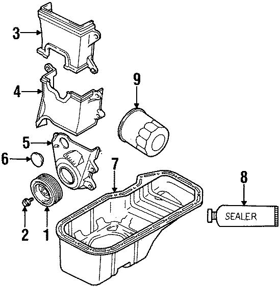 Diagram ENGINE / TRANSAXLE. ENGINE PARTS. for your 2005 Chevrolet Aveo    