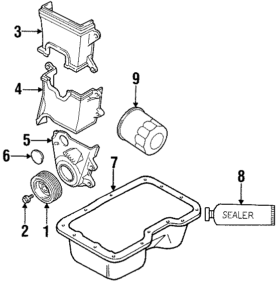 Diagram ENGINE / TRANSAXLE. ENGINE PARTS. for your 2005 Chevrolet Trailblazer EXT   