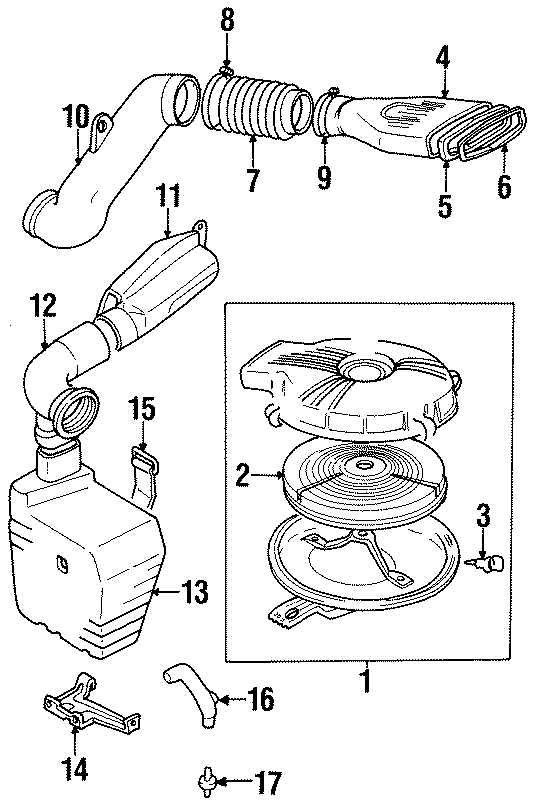 Diagram ENGINE / TRANSAXLE. AIR INTAKE. for your 2016 Chevrolet Spark 1.4L Ecotec CVT LT Hatchback 