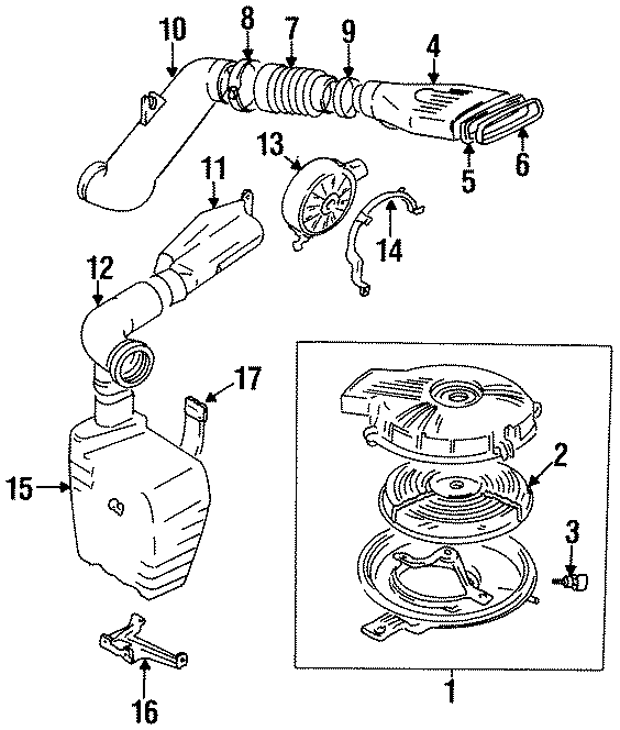 Diagram ENGINE / TRANSAXLE. AIR INTAKE. for your 2017 Chevrolet Spark  LS Hatchback 