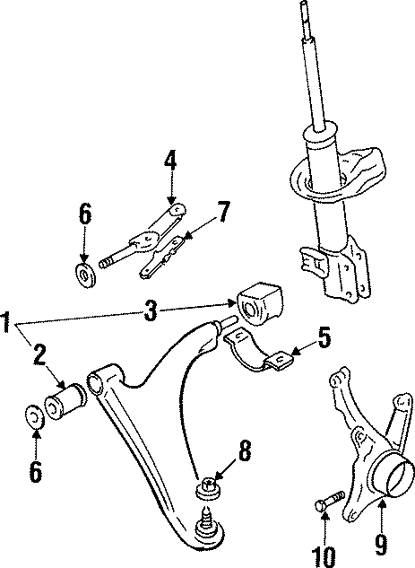 Diagram FRONT SUSPENSION. SUSPENSION COMPONENTS. for your 2019 Chevrolet Equinox 1.5L Ecotec A/T FWD Premier Sport Utility 