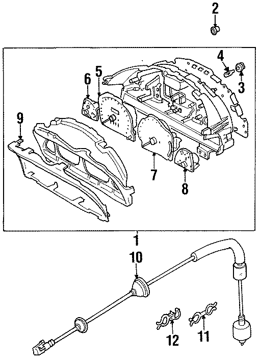 Full size assembly image of INSTRUMENT PANEL. CLUSTER & SWITCHES. (1/1)