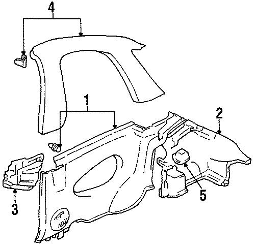 Diagram QUARTER PANEL. INTERIOR TRIM. for your Geo Metro  