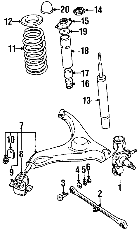 Diagram REAR SUSPENSION. SUSPENSION COMPONENTS. for your 2014 GMC Sierra 2500 HD 6.0L Vortec V8 CNG A/T RWD WT Standard Cab Pickup 