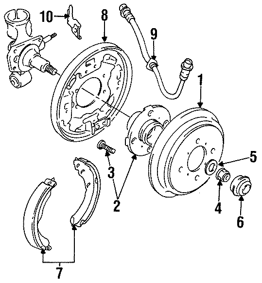 Diagram REAR SUSPENSION. BRAKE COMPONENTS. for your 2002 GMC Sierra 2500 HD 8.1L Vortec V8 M/T RWD SL Standard Cab Pickup Fleetside 