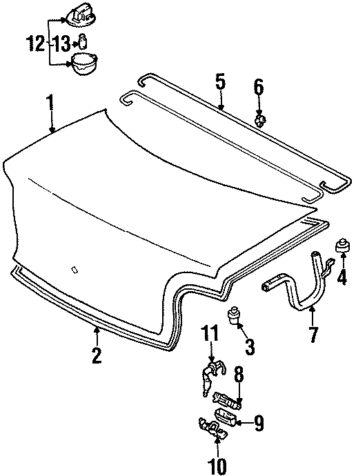 Diagram TRUNK LID. LID & COMPONENTS. for your Chevrolet Metro  