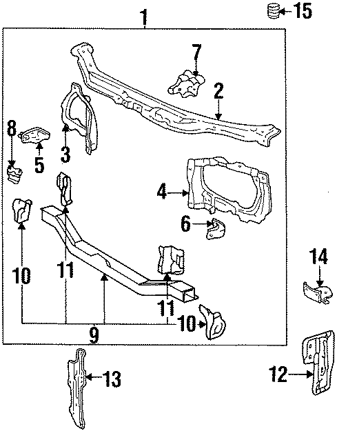 Diagram RADIATOR SUPPORT. for your 2021 Chevrolet Corvette   