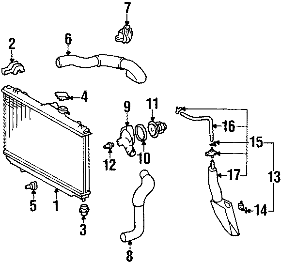 Diagram RADIATOR & COMPONENTS. for your Buick Enclave   