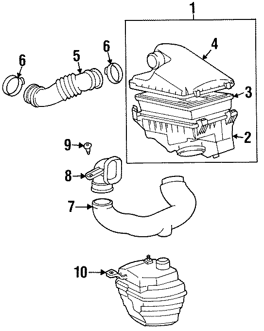 Diagram ENGINE / TRANSAXLE. AIR INTAKE. for your Chevrolet Spark  