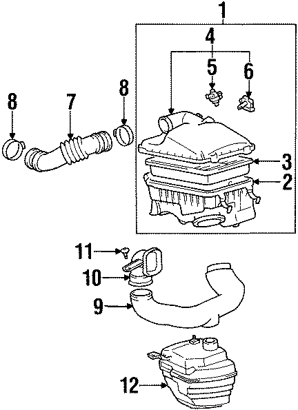 Diagram ENGINE / TRANSAXLE. AIR INTAKE. for your 2016 Chevrolet Spark 1.4L Ecotec M/T LS Hatchback 