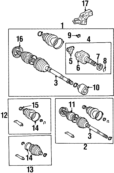 Diagram FRONT SUSPENSION. AXLE SHAFT. for your 2004 GMC Sierra 2500 HD 8.1L Vortec V8 M/T 4WD SLE Standard Cab Pickup Fleetside 