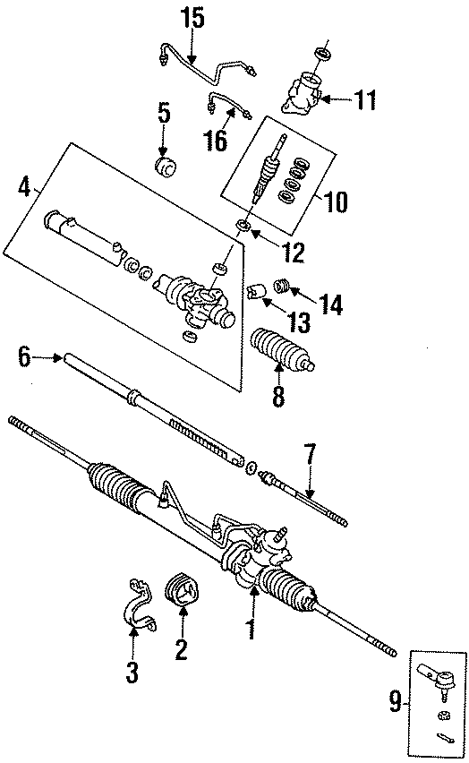 Diagram STEERING GEAR & LINKAGE. for your Chevrolet Prizm  