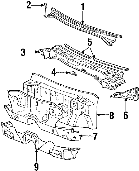 Diagram COWL. for your 2007 Chevrolet Suburban 2500   