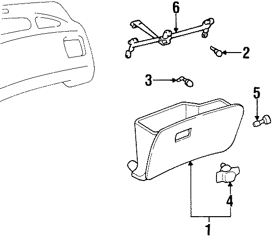 Diagram INSTRUMENT PANEL. GLOVE BOX. for your 2024 GMC Savana 2500   