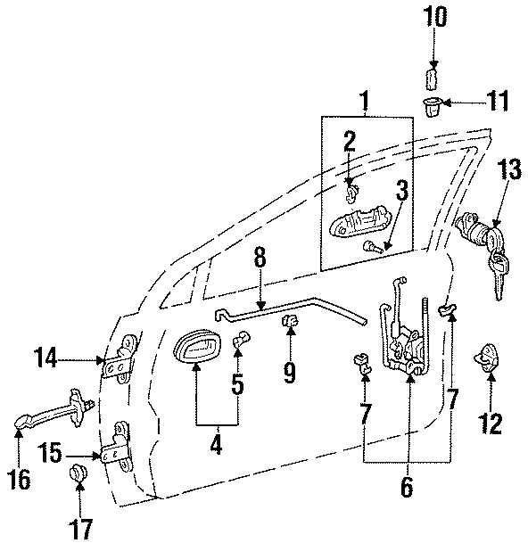 1FRONT DOOR. LOCK & HARDWARE.https://images.simplepart.com/images/parts/motor/fullsize/HC98280.png