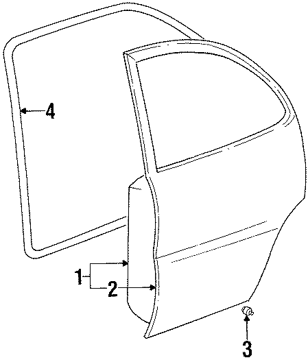 Diagram REAR DOOR. DOOR & COMPONENTS. for your 2013 Chevrolet Spark 1.2L Ecotec A/T LS Hatchback 