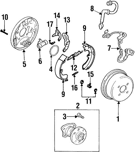 Diagram REAR SUSPENSION. BRAKE COMPONENTS. for your 2002 GMC Sierra 2500 HD SL Crew Cab Pickup Fleetside  