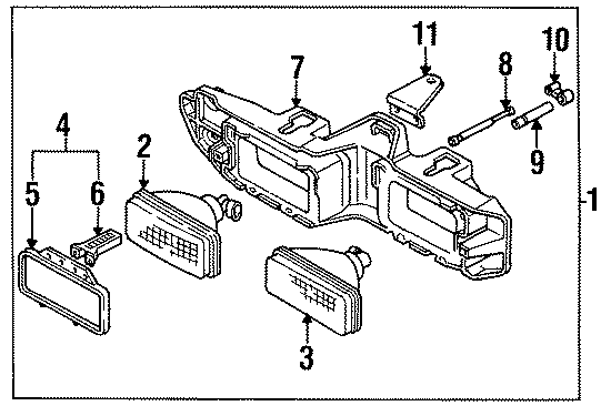 Diagram FRONT LAMPS. HEADLAMP COMPONENTS. for your 2003 GMC Sierra 2500 HD 6.0L Vortec V8 A/T RWD SLE Standard Cab Pickup 