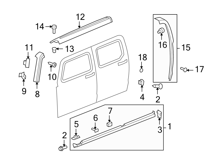 Diagram CAB. EXTERIOR TRIM. for your Cadillac CTS  