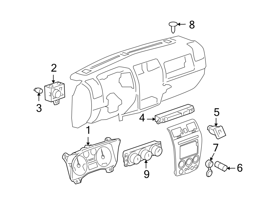 Diagram INSTRUMENT PANEL. CLUSTER & SWITCHES. for your 2016 Chevrolet Spark 1.4L Ecotec M/T LS Hatchback 