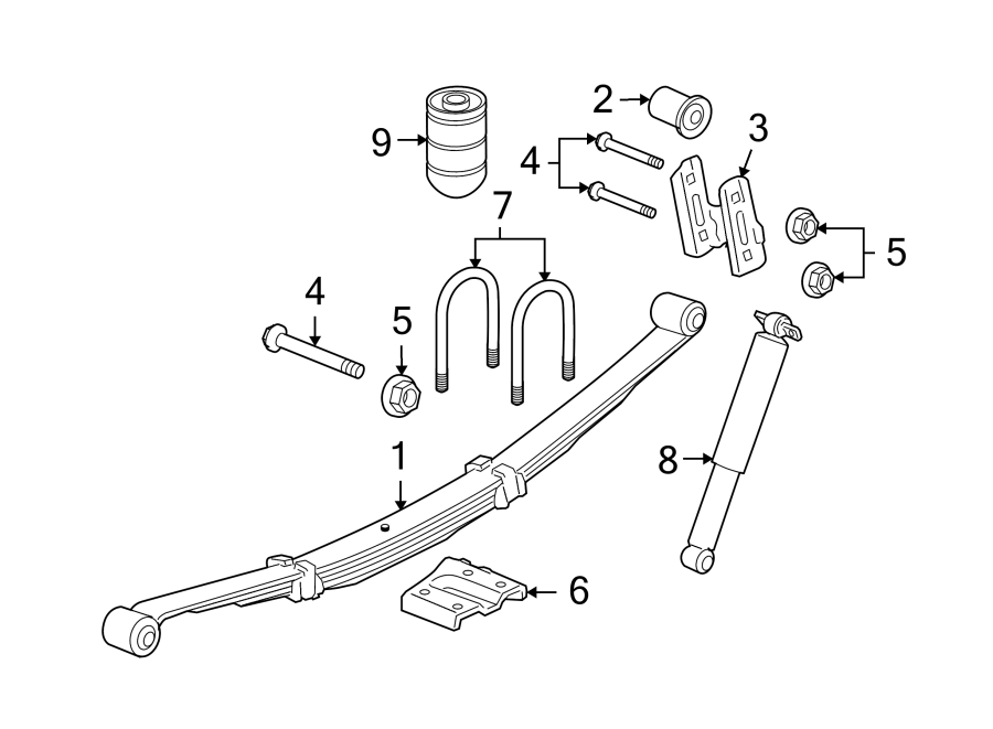 Diagram REAR SUSPENSION. SUSPENSION COMPONENTS. for your 2014 GMC Sierra 2500 HD 6.0L Vortec V8 FLEX A/T 4WD SLT Crew Cab Pickup 