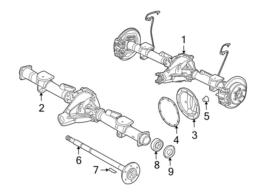 Diagram REAR SUSPENSION. AXLE HOUSING. for your 2004 Chevrolet Avalanche 2500   