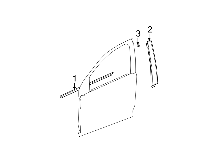 Diagram FRONT DOOR. EXTERIOR TRIM. for your 2013 Chevrolet Spark   