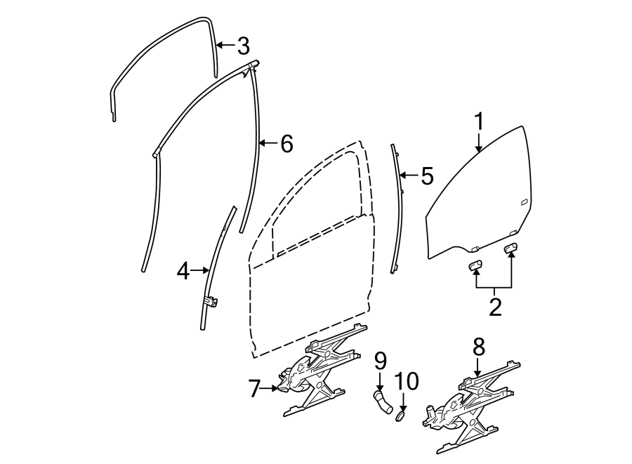 Diagram Front door. Glass & hardware. for your Chevrolet Spark  