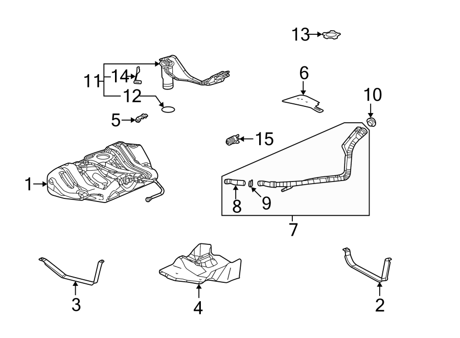 Diagram FUEL SYSTEM COMPONENTS. for your 2017 GMC Sierra 2500 HD 6.6L Duramax V8 DIESEL A/T 4WD SLE Standard Cab Pickup Fleetside 