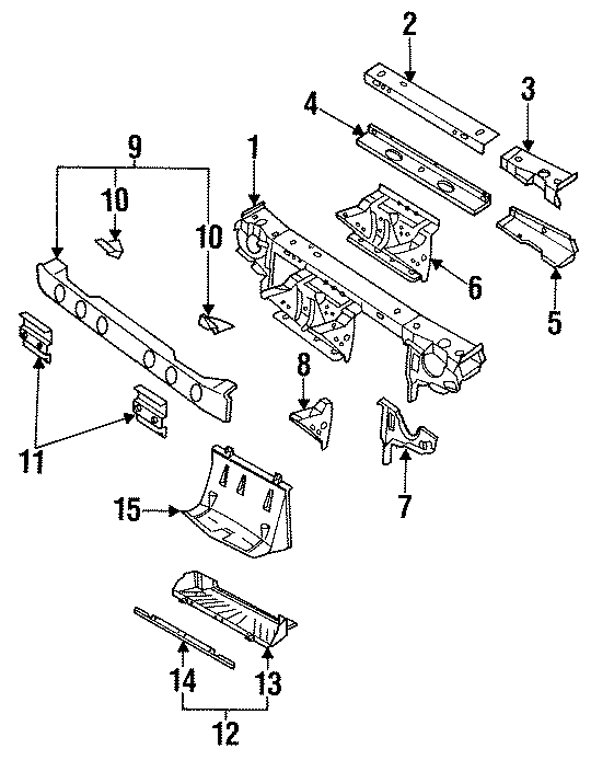 Diagram RADIATOR SUPPORT. for your 2006 GMC Sierra 3500 6.6L Duramax V8 DIESEL A/T RWD SLT Crew Cab Pickup 